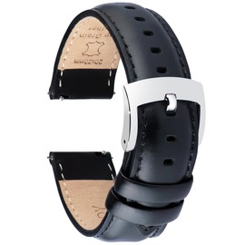 Ottoody Watch Band, 0.71, 0.79, 0.83, 0.87 in (18, 20, 21, 22 mm), Elegant Calf Leather Genuine Leather Watch Band, Quick Release, No Tools Required, Sweatproof, Tactile Lining, Replacement Watch Band