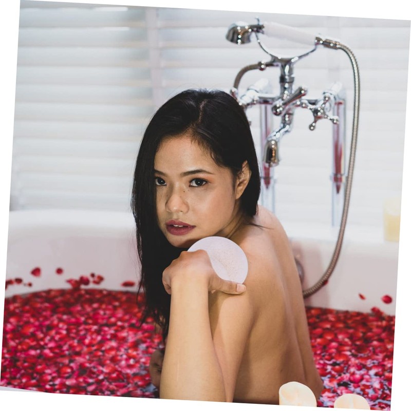 BIUDECO 2pcs Large Bamboo Charcoal Konjac Facial Sponges for Gentle