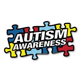 Autism Awareness Puzzle Piece Sticker by Magnet America is 3.25" x 6.5" Made for Vehicles, Laptops, and Refrigerators