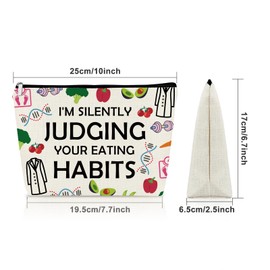 Sazuwu Dietitian Appreciation Gift for Women Makeup Bag Registered Dietician Gifts Dietitian Definition Registered Nutrition Graduate Gift Birthday Thank You Gifts for Female Friend Cosmetic Bag