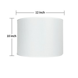 Vipmip 12" Wx 10" H Drum Lampshades, No Assembly Required, Fabric Lampshade for Table Lamp, Bedside Lamp, Floor Lamp, Metal Spider Fitter, White