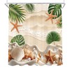 Starfish Beach Coastal Sage Green Palm Tree Sea Bathroom Shower