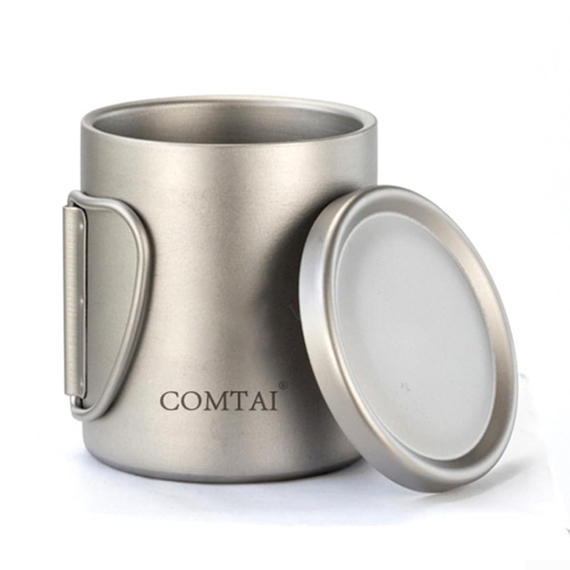 SPORTARC Portable Camping Water Cup Titanium Cup Double Wall Titanium