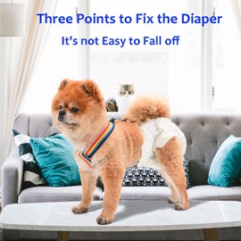 2 Pieces Dog Diaper Suspenders | Adjustable Elasticity Dog Suspenders | Belly Bands Canine Harness | Female Male Puppy Dress & Diaper Keeper | for Small Medium and Large Dogs (Rainbow, Blue, S)