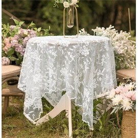 Yaland Tablecloth Lace Design Washable Floral Pattern Garden Tablecloths Table Linen Tablecloth for Outdoor Dining Room, Kitchen, Garden, Party, Weddings or Household L x W 180 x 130 cm