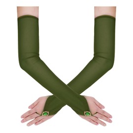 phnydreg Fingerless Gloves for Women (1, Dark Green, One Size)