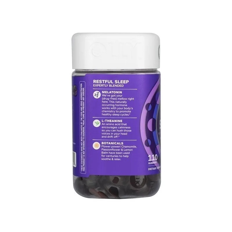 Olly Sleep Melatonina Premium 110 Gomitas Tamaño Extra Grande Sabor