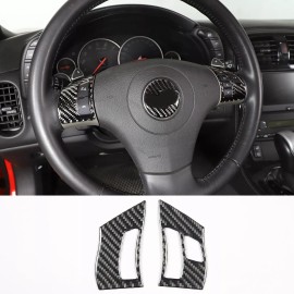 car-king888 Carbon Fiber Steering Wheel Button Trim Decorate Kit For Corvette C6 Z06 2005-13