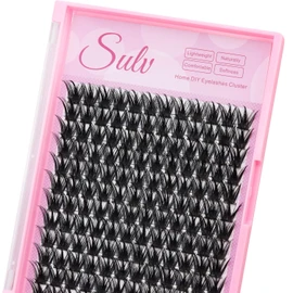 SULV DIY False Lash Extension Clusters D Curl 144 Pcs 10/12/14/16/18mm Individual Lashes Cluster Lashes Eyelash Lash Eyelash Extension Lash Extension for Beginners at Home (H028-14mm)