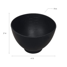 ForPro Professional Collection Silicone Mixing Bowl, Black, Flexible, Odorless, for Mixing Facials, Massage, Body & Other Products, 8 oz