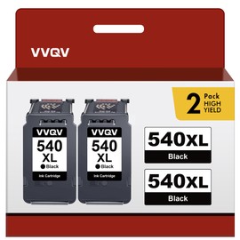 VVQV 540 XL Printer Cartridges PG-540 XL Black 540XL Cartridges 540 Multipack Black Printer Cartridges for Canon PG540 540 XL PG540 XL Black TS5150 MG3650s MG3650 TS5151 MG3600 MG3550 (Black, Pack of