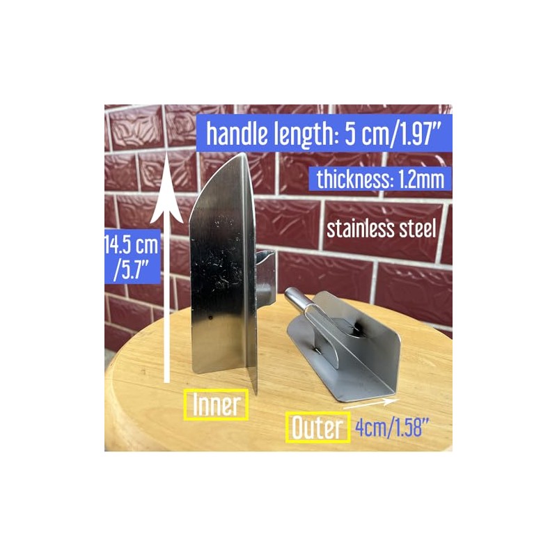 2 Piece Solid Inside and Outside Drywall Corner Tool,Stainless Steel