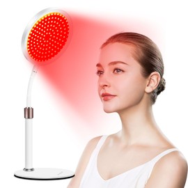 Red Light Lamp with Base, Trayvespace Infrared Light with 15/30/45Mins Timer, 100LEDs Adjustable Height & Angle & Brightness Infrared Red Lamp (660nm&850nm)