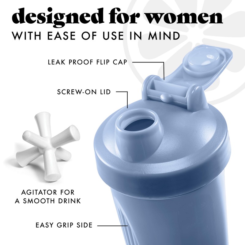 Fit & Fresh Shaker Bottle, Leak Proof Sports Blender Bottle