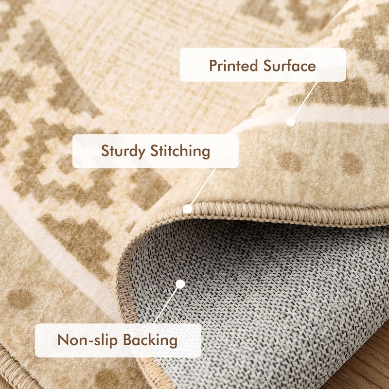 Asrug Round Rug 2ft Non Slip Machine Washable Soft Throw