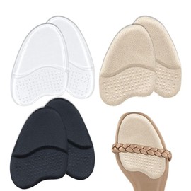 Liroyal Toe Insoles (3 Colors, 6 Pieces) Toe Insole, High Heels, Footbed, Protection Pad, Size Adjustment, Shock Absorption, Pressure Distribution, Prevents Shoes From Shaking Off