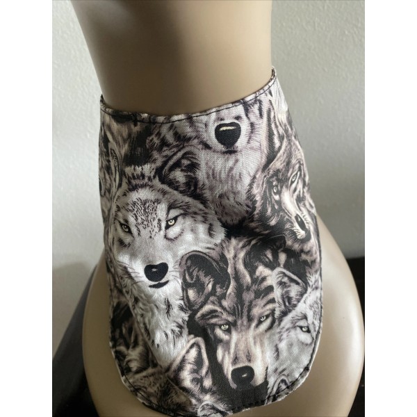 Handmade New Washable X ray Thyroid Shield Cover Wolf Print