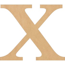 Wooden Letter Times X Craft Blank, Unfinished 3''x1/8'' Wood Alphabet Letter for Decoration Paintable, Wall Hanging Cutout