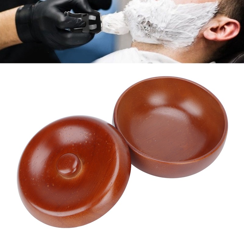 Wooden Shaving Bowl Men Shaving Cream Foam Bowl with Lid