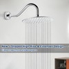 NearMoon J Shaped Shower Extension Arm, Stainless Steel Shower Head