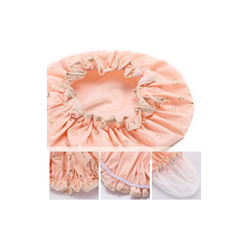 Tbestmax Gorros Ducha Mujer Niña Reutilizables Impermeables Doble Capa Impermeable