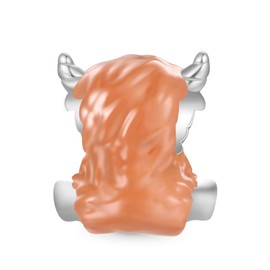 GNOCE Scottish Highland Cow Charm Pendant 925 Sterling Silver Beads Charms for Women and Girls Jewellery Gift for Wife Daughter, Silver, Cubic Zirconia