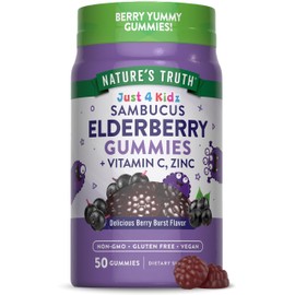 Nature's Truth Kids Elderberry Gummies | 50 Count | with Zinc and Vitamin C | Vegan, Non-GMO & Gluten Free Supplement