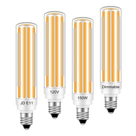BROLSKUN E11 LED Dimmable 15W Bright Light Equivalent E11 Halogen Bulb 120w-150w Candelabra Base 3000K Warm White 110-120V for Ceiling Fan Bulb, 4Pcs