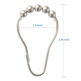 Amazer Shower Curtain Rings, Rust-Resistant Metal Shower Hooks Ring Shower Rings for Curtain Rolling Shower Curtain Hooks for Bathroom Shower Rod Shower Curtain Hangers -Set of 12-Matte Nickel