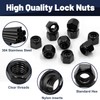ZQZ 5/16-18 Black 304 Stainless Steel Nylon Lock Nuts, 50PCS