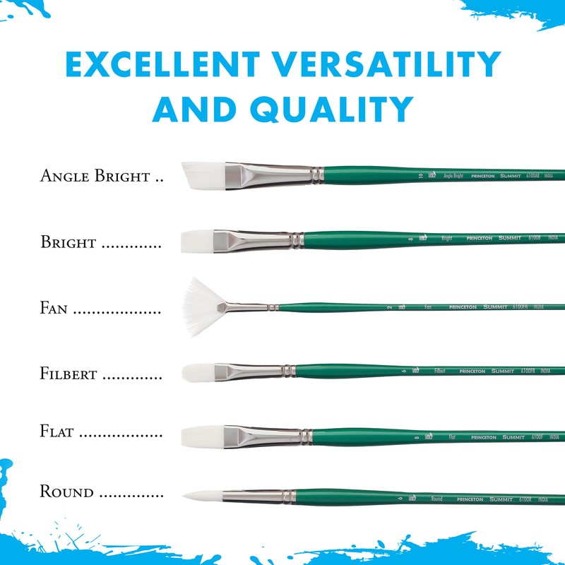 Princeton 6100 Synthetic Bristle Oil & Acrylic Brushes 8 Filbert