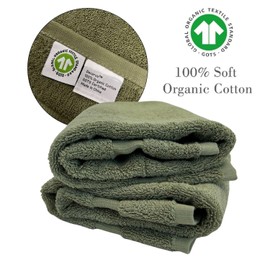 Sage Initial Hand Towel for Bathroom - Monogrammed Luxury Hotel Quality Decorative Embroidered Towel for Powder Room, Spa - GOTS Organic Certified - Set of 2 Letter M