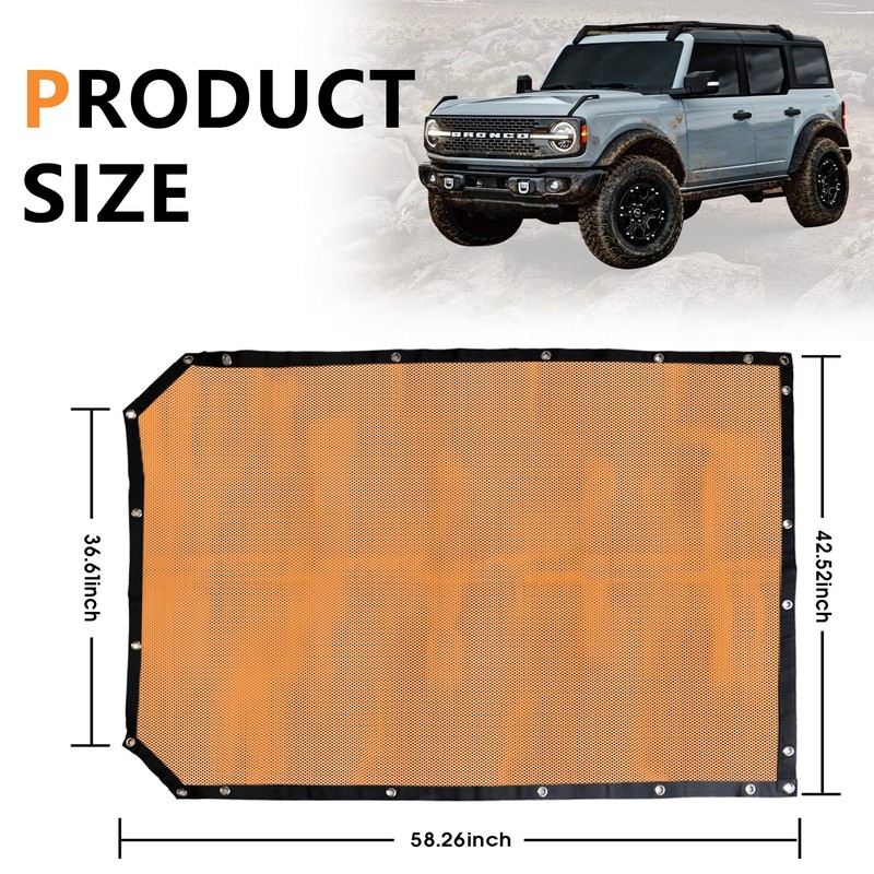 Sukemichi Sunshade for Ford Bronco,Mesh Sun Shade Bikini Top Cover