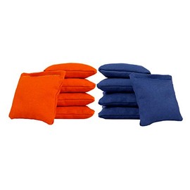 Cornhole Bags (Set of 10) ACA Regulation Size - Blue/Orange 6" x 6" Corn Bags