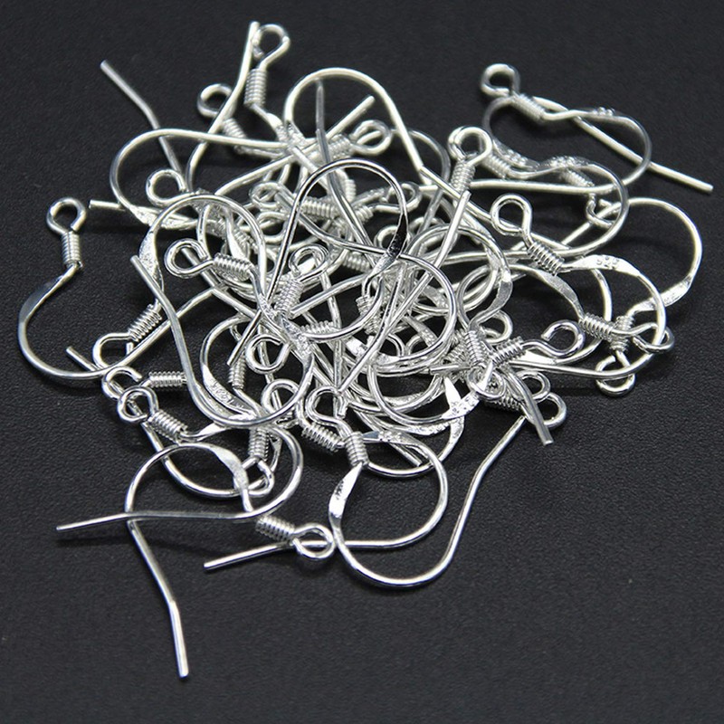 100 Pcs / 50 Pairs 925 Sterling Silver Earring Hooks,