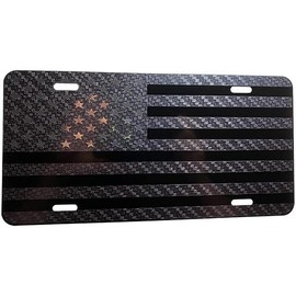 American Flag Heavy Duty License Plate Full Carbon Fiber Stars Ed