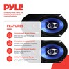 Pyle PL683BL 6x8" 720 Watt 3-Way Car Coaxial Audio Speakers