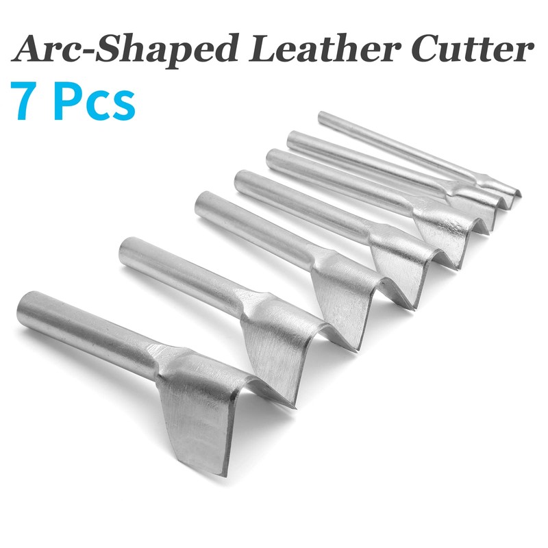 Rierdge 7pcs Leather Craft Cutter V-Shape Punch Cutting Tools for