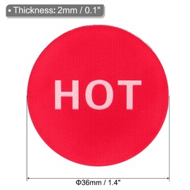 TOP-VIGOR 2Pairs/4Pcs Self Stick Hot/Cold Water Label, Acrylic Round Sticker Signs for Faucets Sinks, Red/Blue