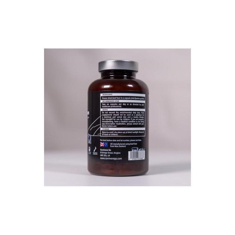 Grass Fed Beef Liver Capsules - 3X Pack, 180 x