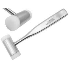 ARTMAN INSTRUMENTS Surgical Mallet - Implant Surgical Hammer with Teflon-Capped Ends, Ergonomic 6.5" Handle, Autoclavable for Sinus Lift, Osteotomes, and Bone Spreader