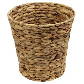 Casaphoria Round Water Hyacinth Garbage Baskets for Storage Natural Woven Hyacinth Laundry Rubbish Basket Durable Circular Waste Baskets Home Beautiful Decoration Storageworks Recycling Bin