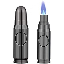 Unbranded Bullet Shaped Windproof Torch Refillable Butane Lighters - Black & Gold