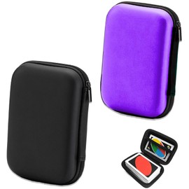Tcnzdy Pack of 2 Bag, Card Game Suitcase Holds, Protects Cards from Moisture and Dust, Playing Card Case, Playing Card Box for Outdoor Games or Party Card Game (Black, Purple)
