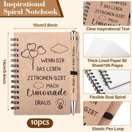 12 Sets Dankeschön Geschenke für Mitarbeiter 12 Inspirierende Kugelschreiber Glücksstift 12 Motivations Notizbücher Mini Tagebuch Notizblöcke Abschiedsgeschenke für Kollegen Lehrer Schüler