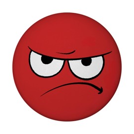 Emotion anger magnet with bottle opener, round, perfect for any mood, funny kawaii face that twists the head, ideal for colleagues and work