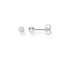 Thomas Sabo Single Stud Earrings White Stone 925 Sterling Silver H2130, Sterling Silver, Not applicable