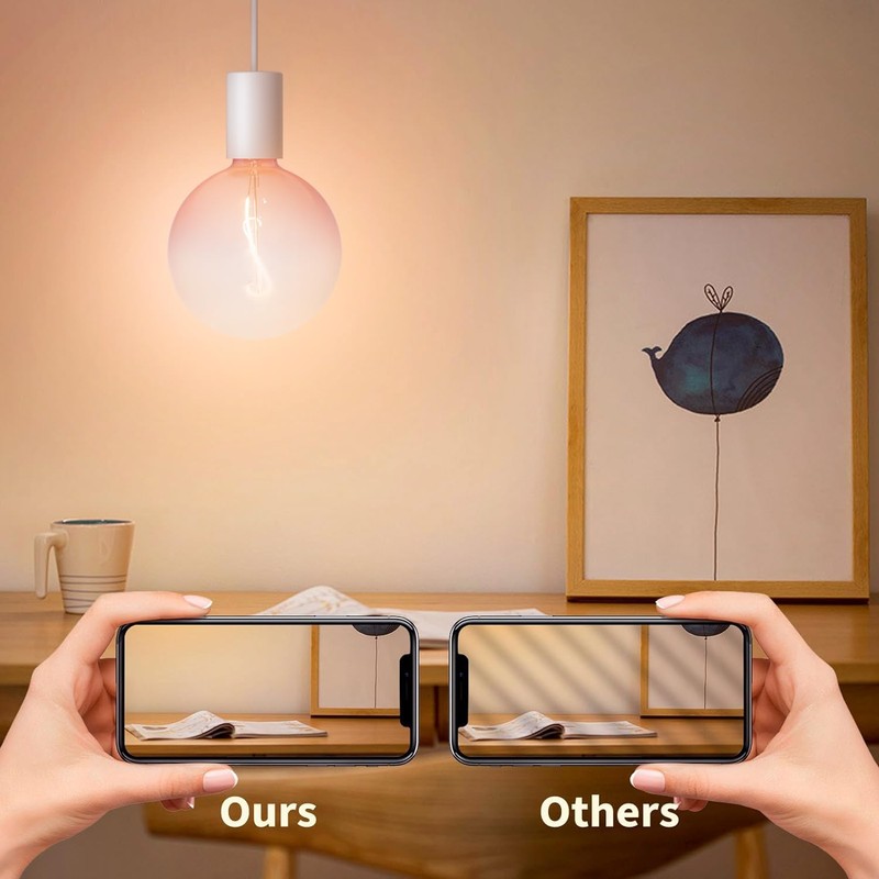 ONEWISH Large LED Bulb,G150 Pink Globe Decorative Bulbs,Warm White 2700K