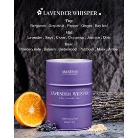 M&SENSE Large Lavender Soy Candles for Home Scented 11.6oz 120 Hour Long Burning, Aromatherapy Candle for Stress Relief Meditation Relaxing, Appreciation Gifts for Mom Teacher Friends