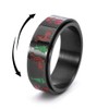 Black Spinner Christmas Band Ring For Women Men Snowflake Snowman
